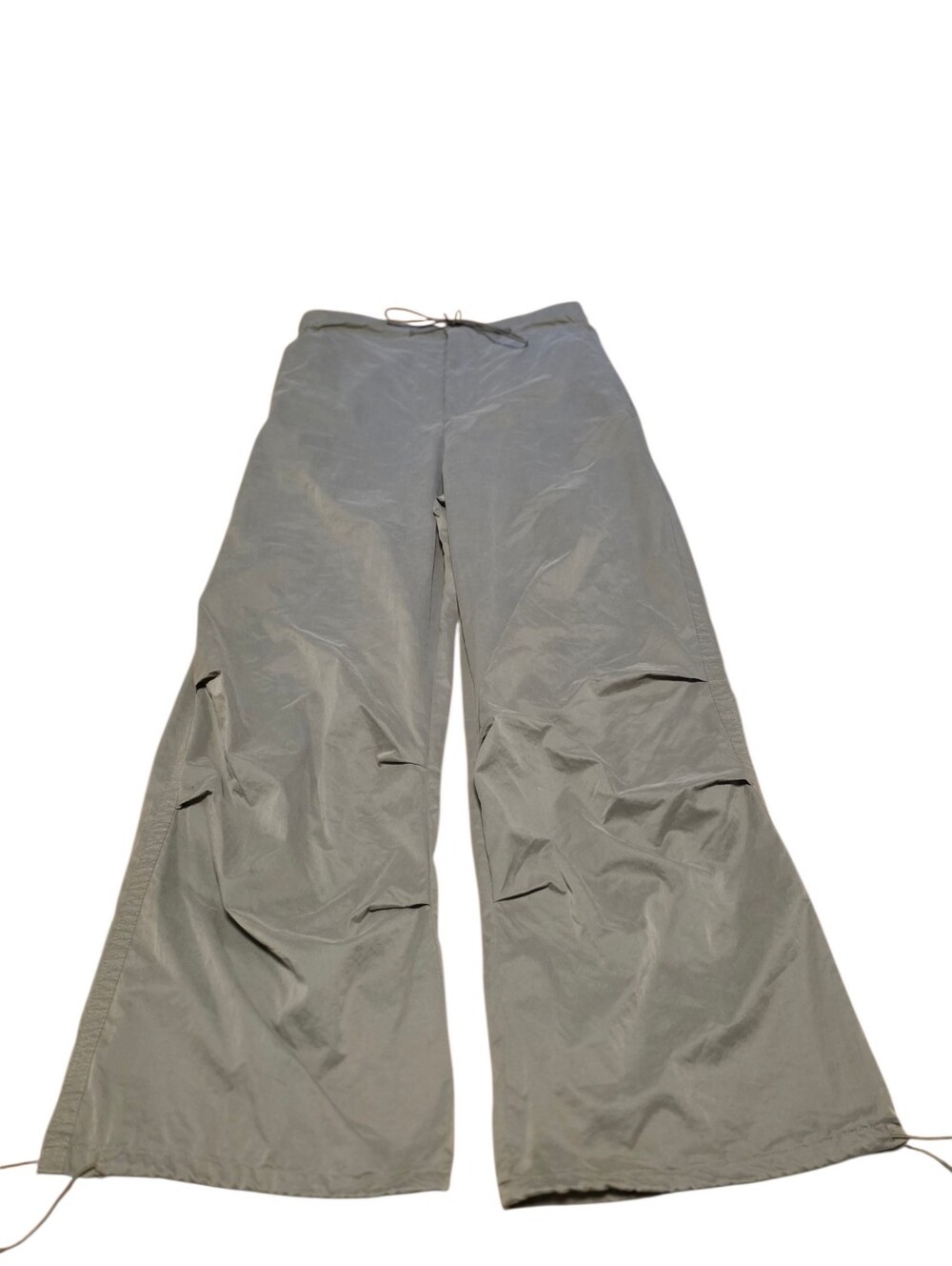 Zara Parachute Pants Olive Green Drawstring Ankle Size S EUC Bohemian Activewear